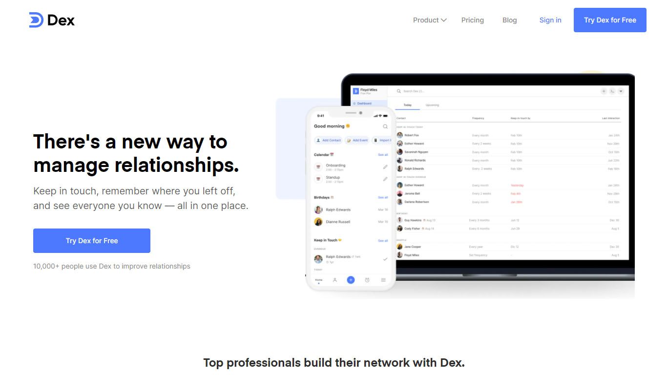 Dex - Best CRM for Contact Management