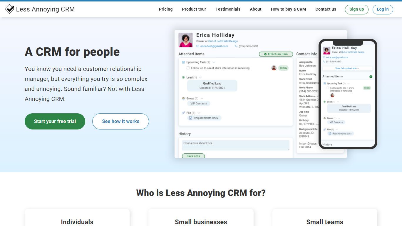 Less Annoying CRM - Best CRM With a Simple Interface