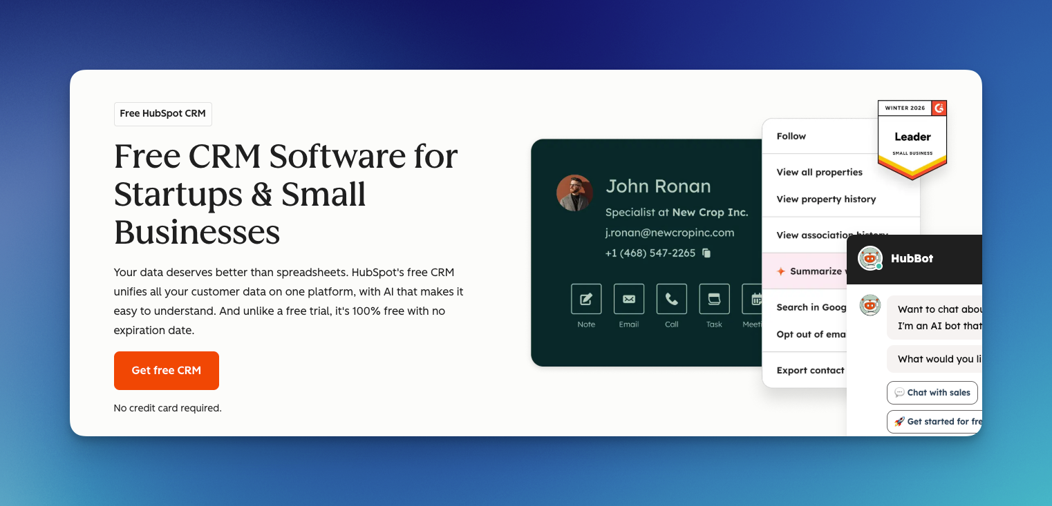 Hubspot Free CRM Software