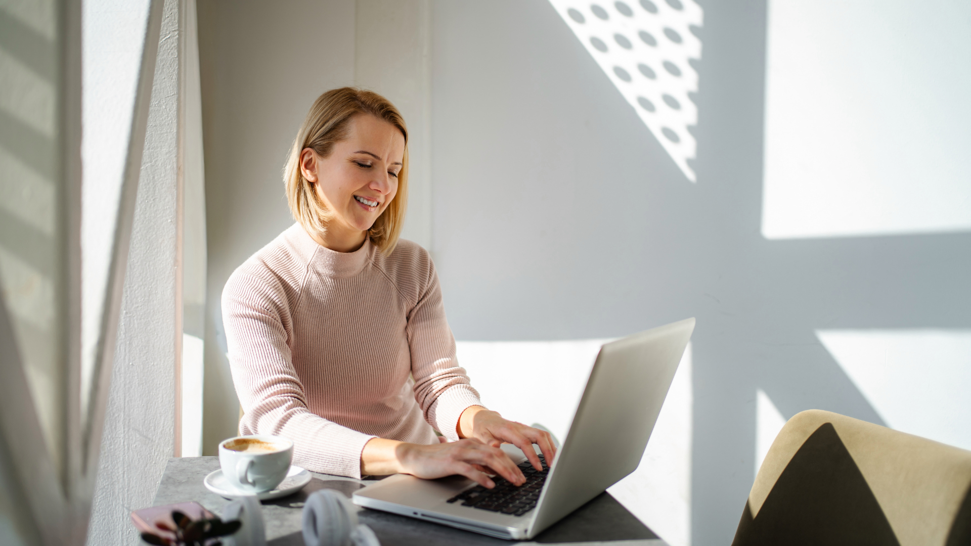 Woman using laptop