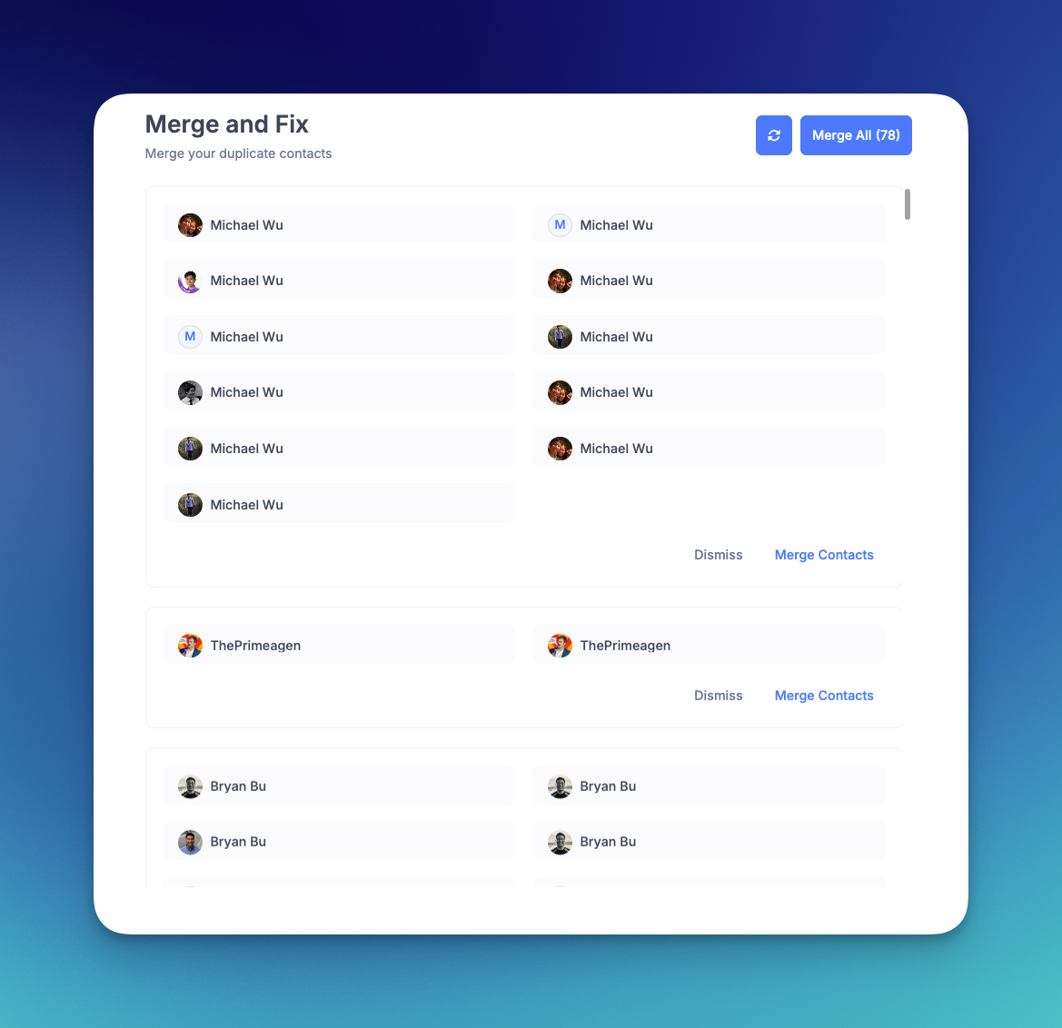 Merge & Fix workflow in Dex