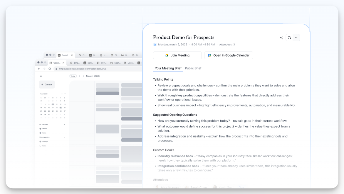 Pre-meeting brief from Dana