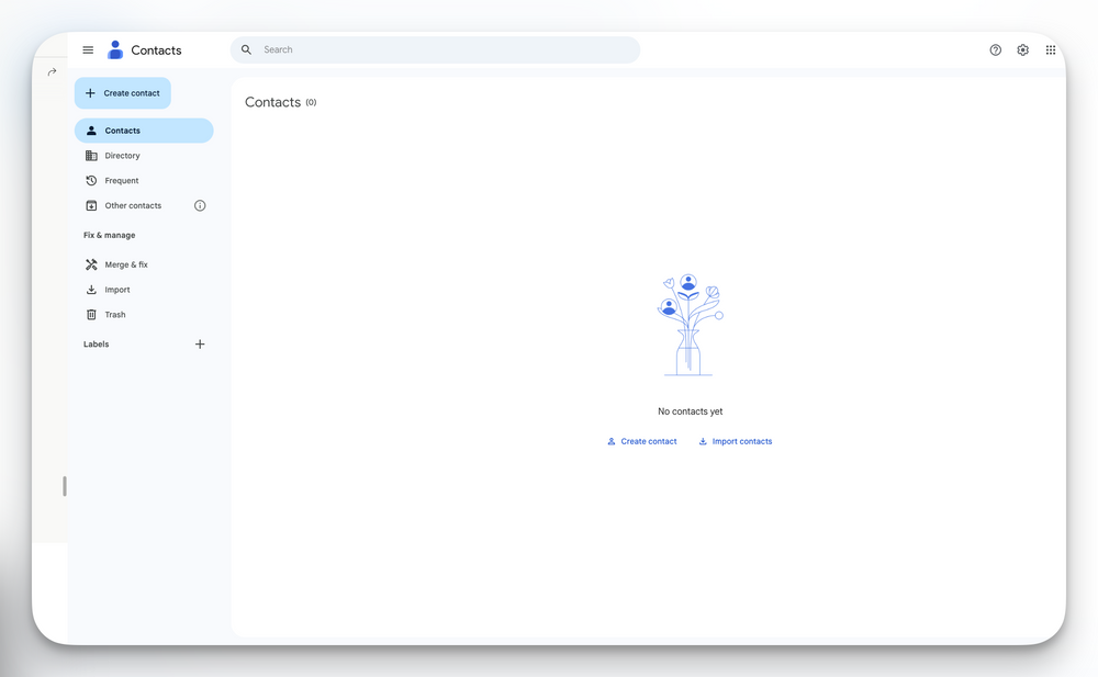 Google Contacts Interface