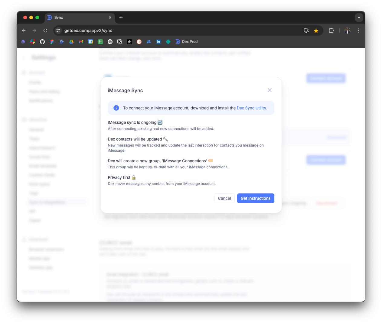 iMessage Sync - Dex Guide