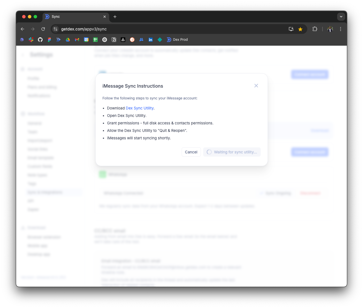 iMessage Sync - Dex Guide