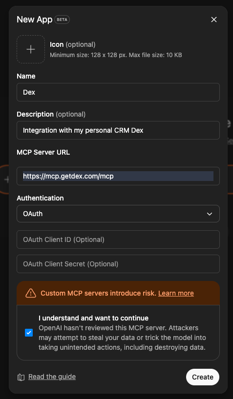 ChatGPT MCP setup